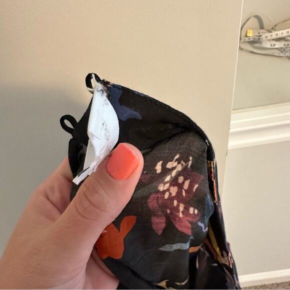 Anthropologie Corey Lynn Calter Black Silk Floral Organza Mini Dress Small - Picture 14 of 14